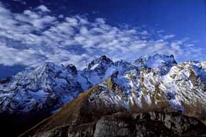 Le massif des Écrins en automne