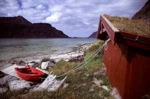 un rorbuer, abri de pêcheur