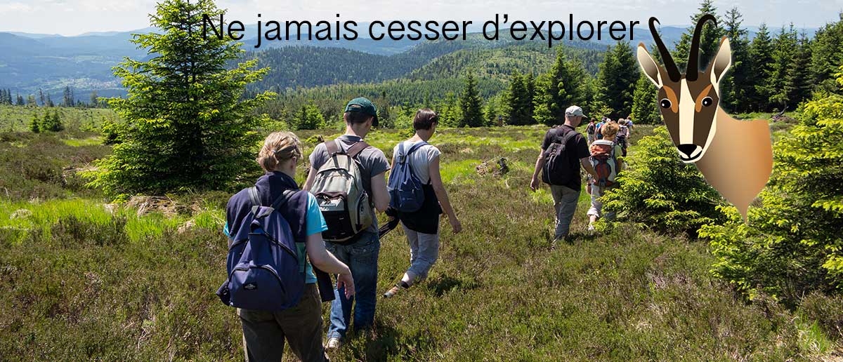Randonneurs sur les chaumes des Vosges