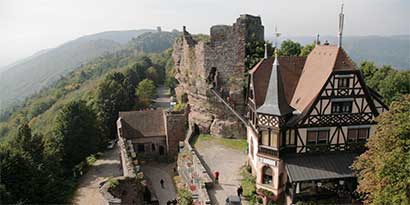 le château du Haut Barr vu depuis le massif Nord